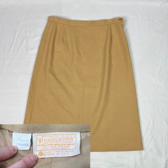 Pendleton Dresses & Skirts - Vintage 70s Pendleton pure virgin wool Straight knee length skirt size 16